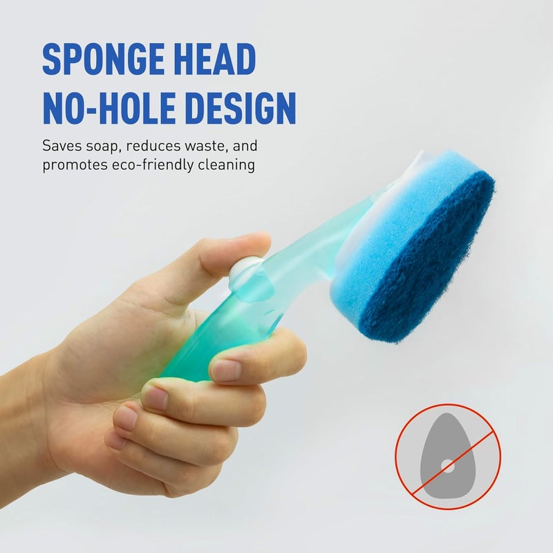 Semiale Dishwand Sponge Refills, Non Scratch Refill Pads for Soap Dispenser Handle, Heavy Duty Replacement Dot Heads for Dishwashing Wand, Dish Brush, Scrubber, Kitchen Sink, Tile, Pot, Pan,Glassware - Image 4